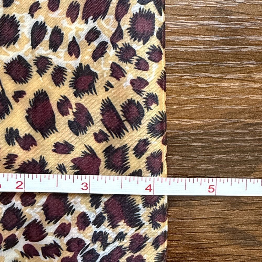 Leopard Print Zip Pouch - Tan, Burgundy & Black - Picture 3 of 3